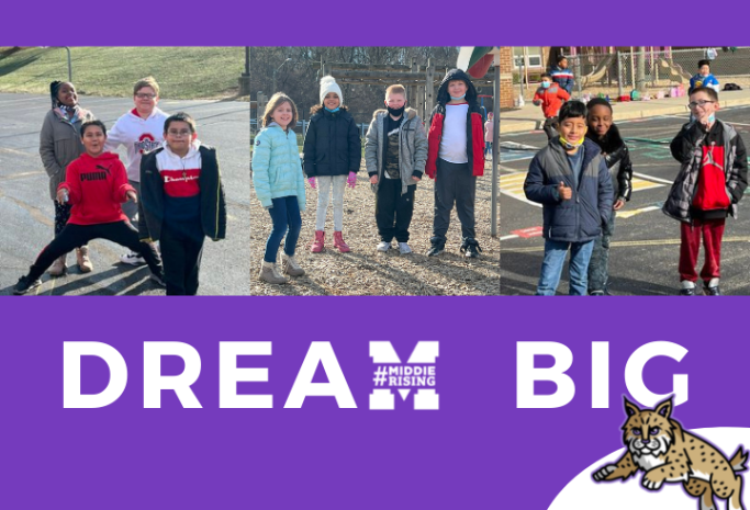 Dream Big banner with collage of students